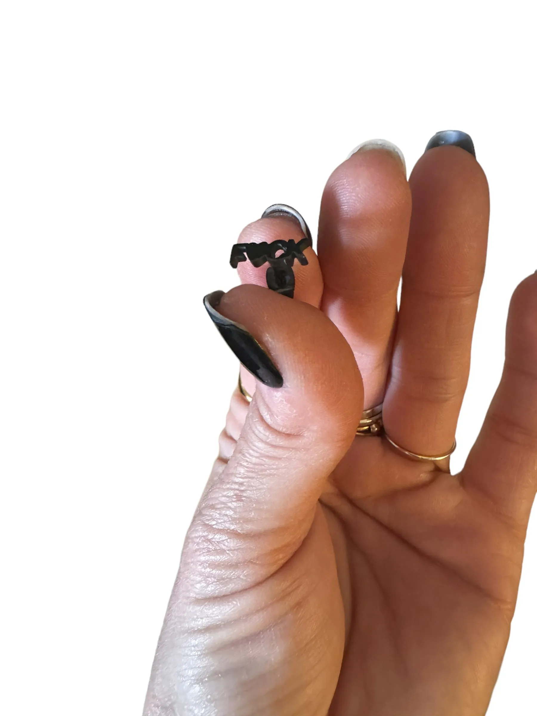 Fuck BLACK Heart Studs