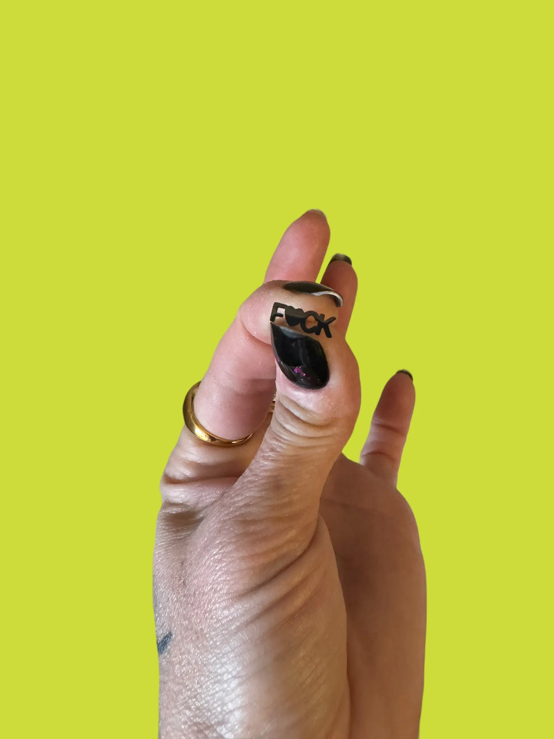Fuck BLACK Heart Studs