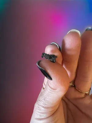 Fuck BLACK Heart Studs