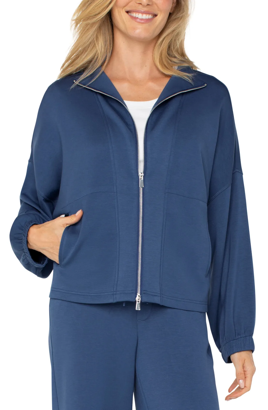 Funnel Neck Jacket - Prussian Blue