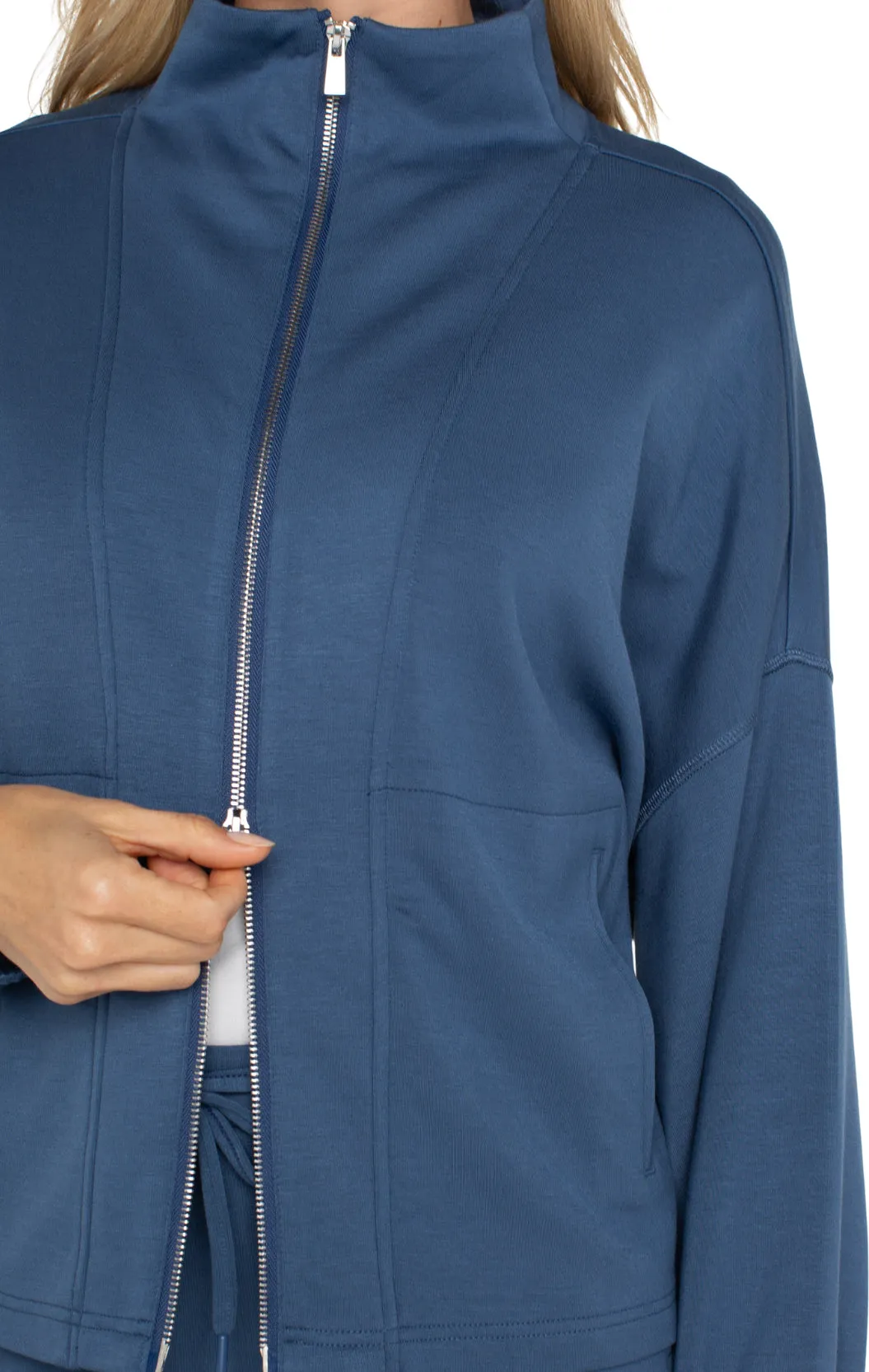Funnel Neck Jacket - Prussian Blue