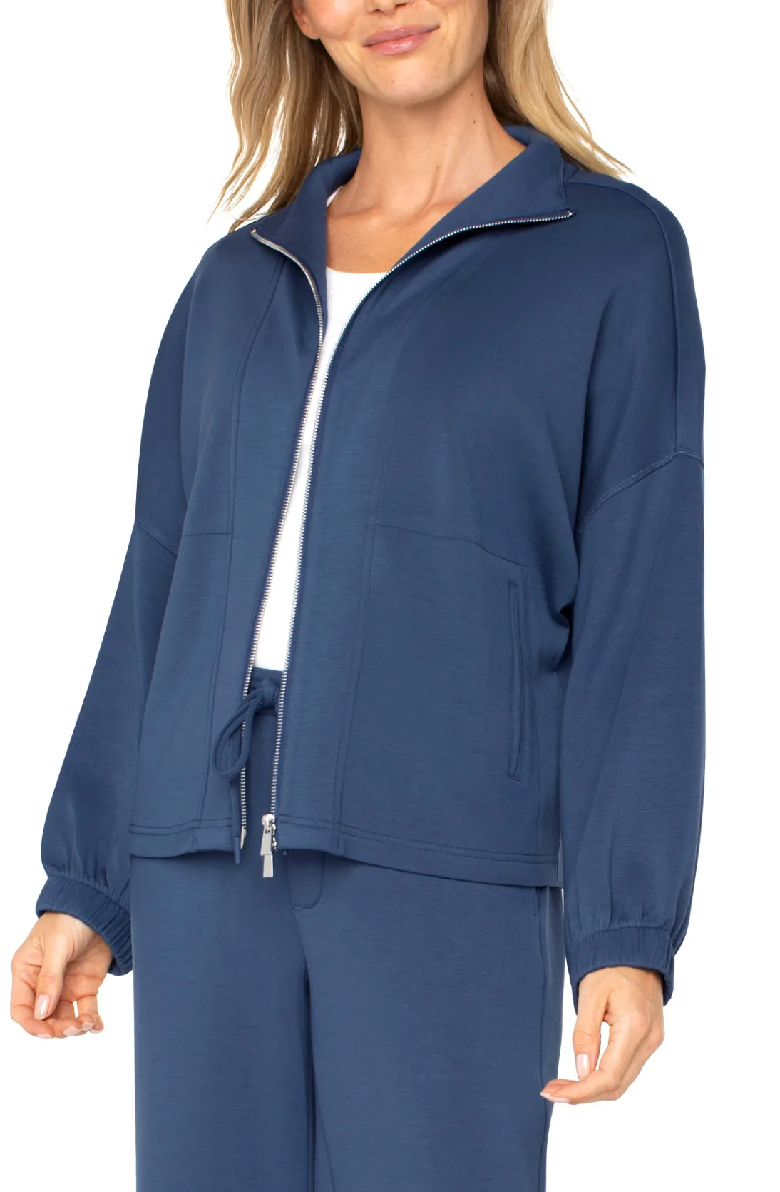 Funnel Neck Jacket - Prussian Blue