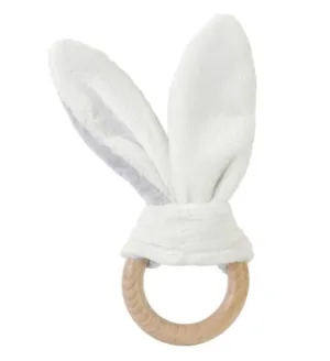 Gentle Relief: Bunny Wooden Teether in Grey