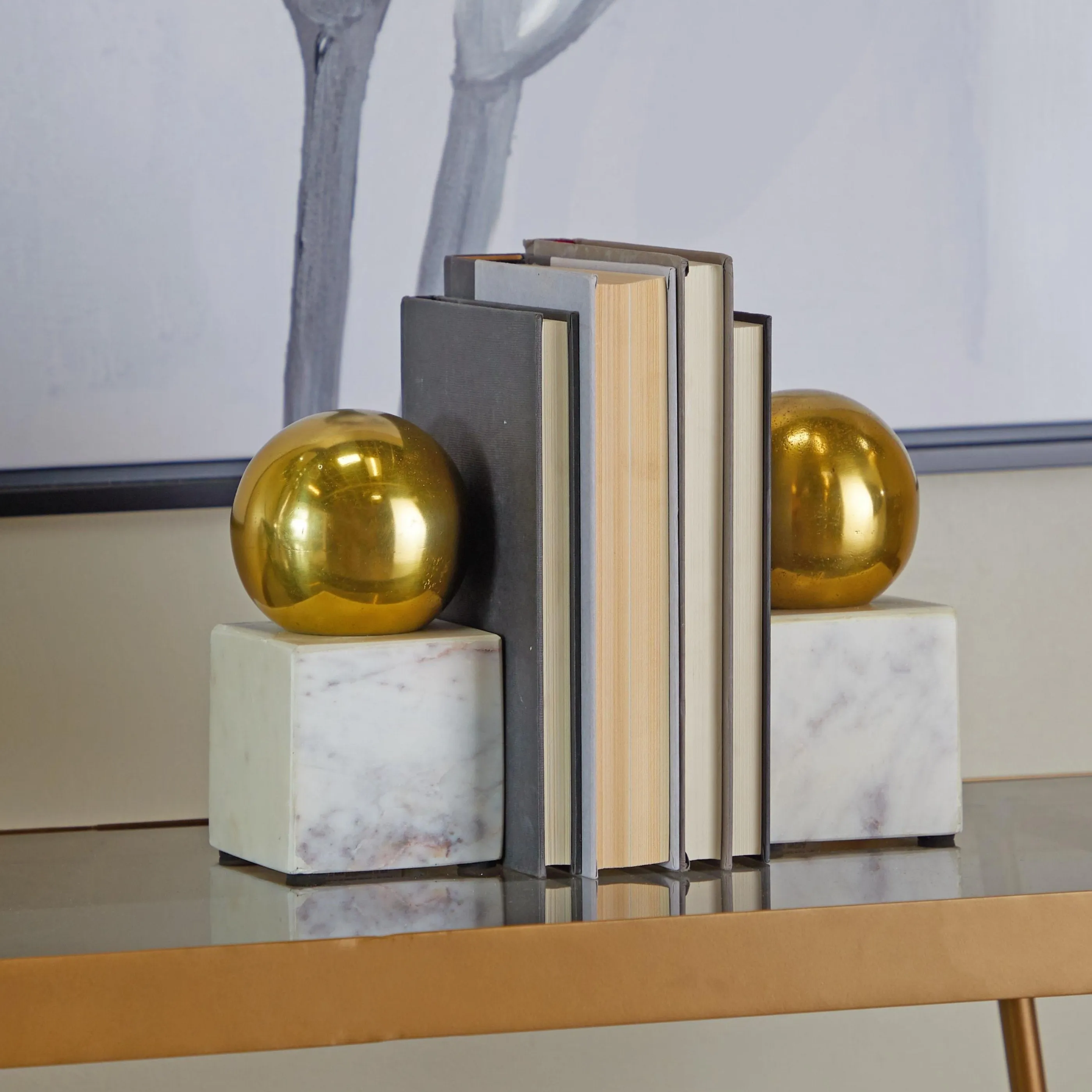 GOLD ORB BOOKENDS