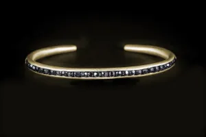Gold Plated Sterling Silver Handcrafted Black Spinel Seeds Bracelet