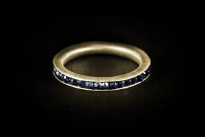 Gold Plated Sterling Silver Handcrafted Black Spinel Seeds Ring