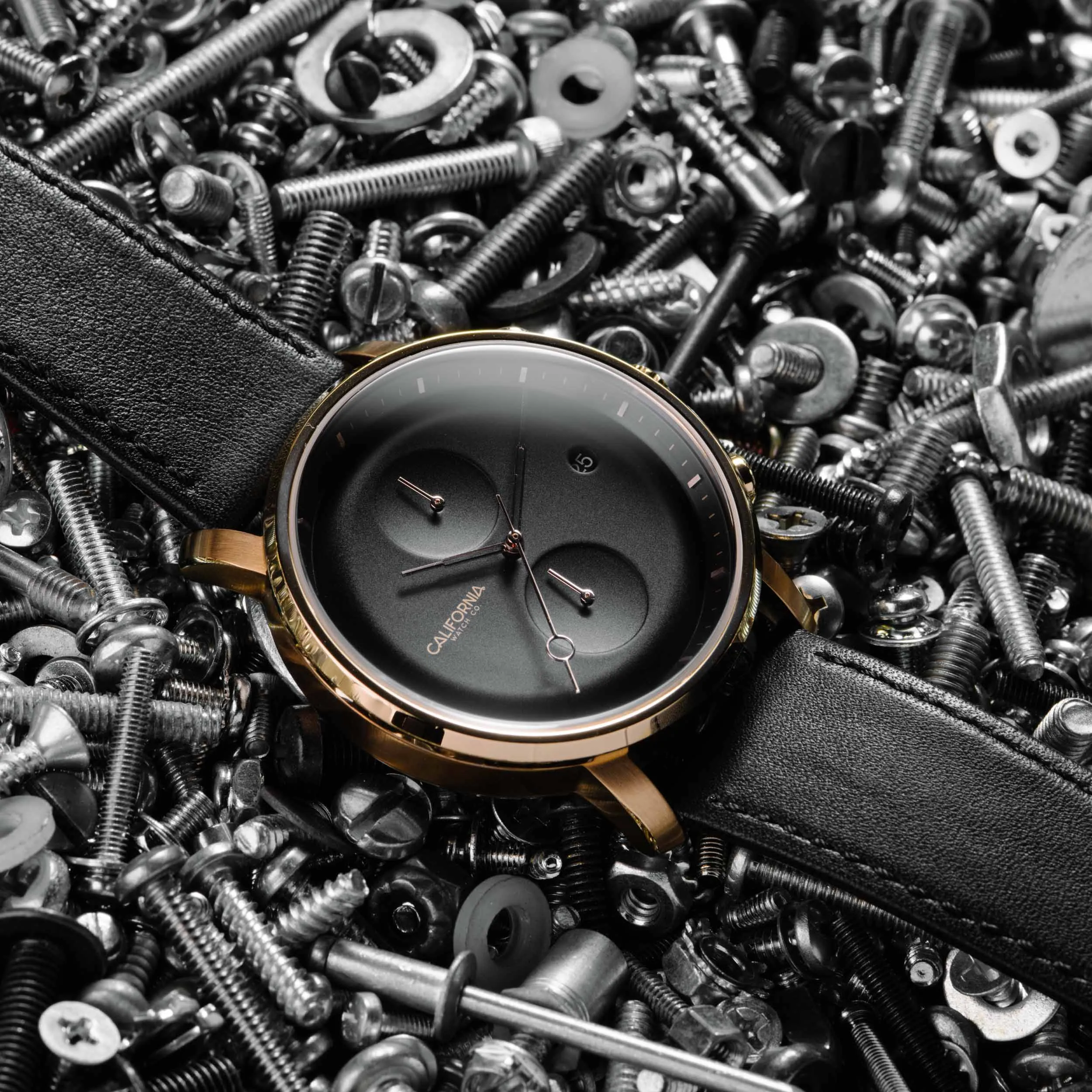 Golden Gate Chrono Leather Rose Gold Black
