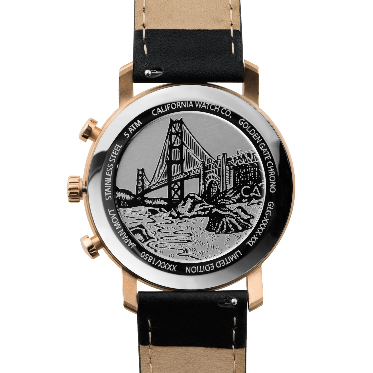 Golden Gate Chrono Leather Rose Gold Black
