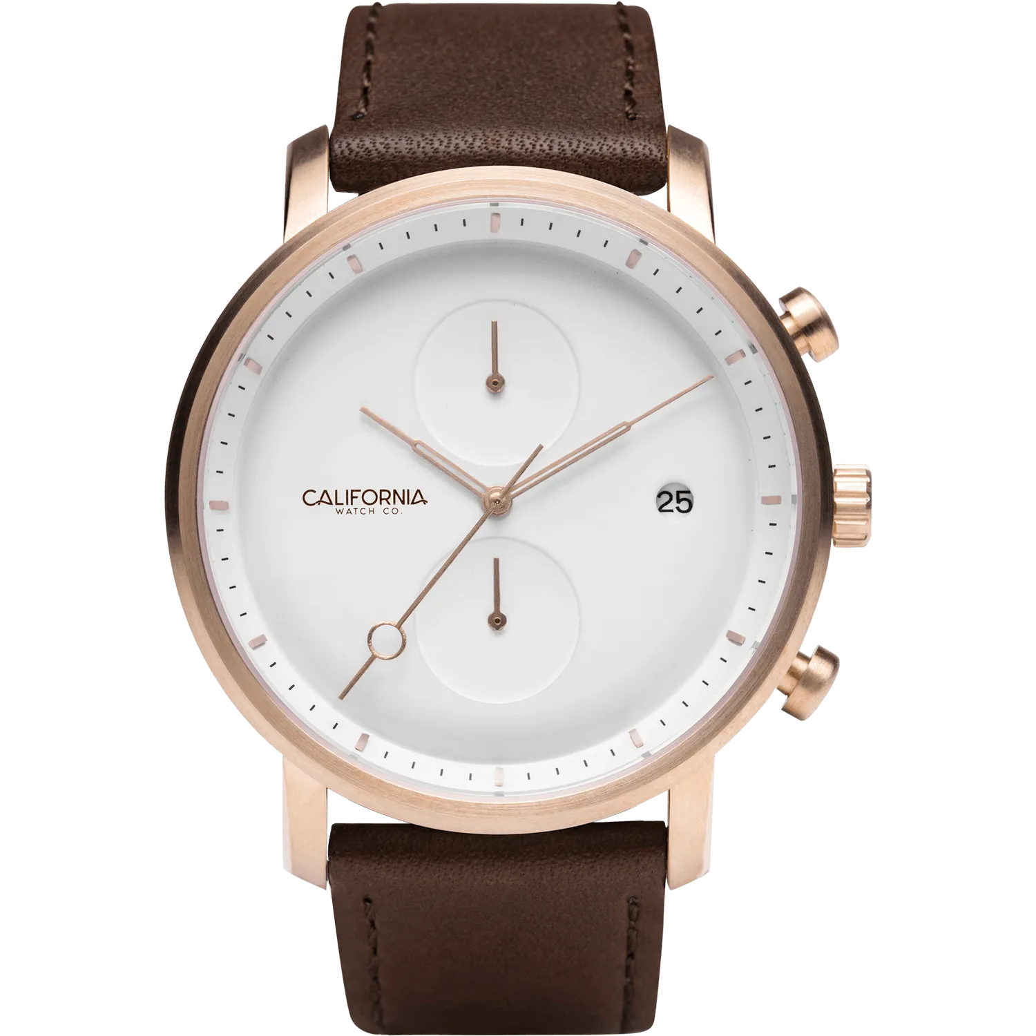 Golden Gate Chrono Leather Rose Gold White