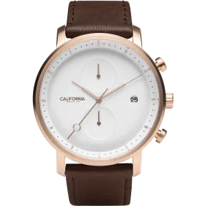 Golden Gate Chrono Leather Rose Gold White
