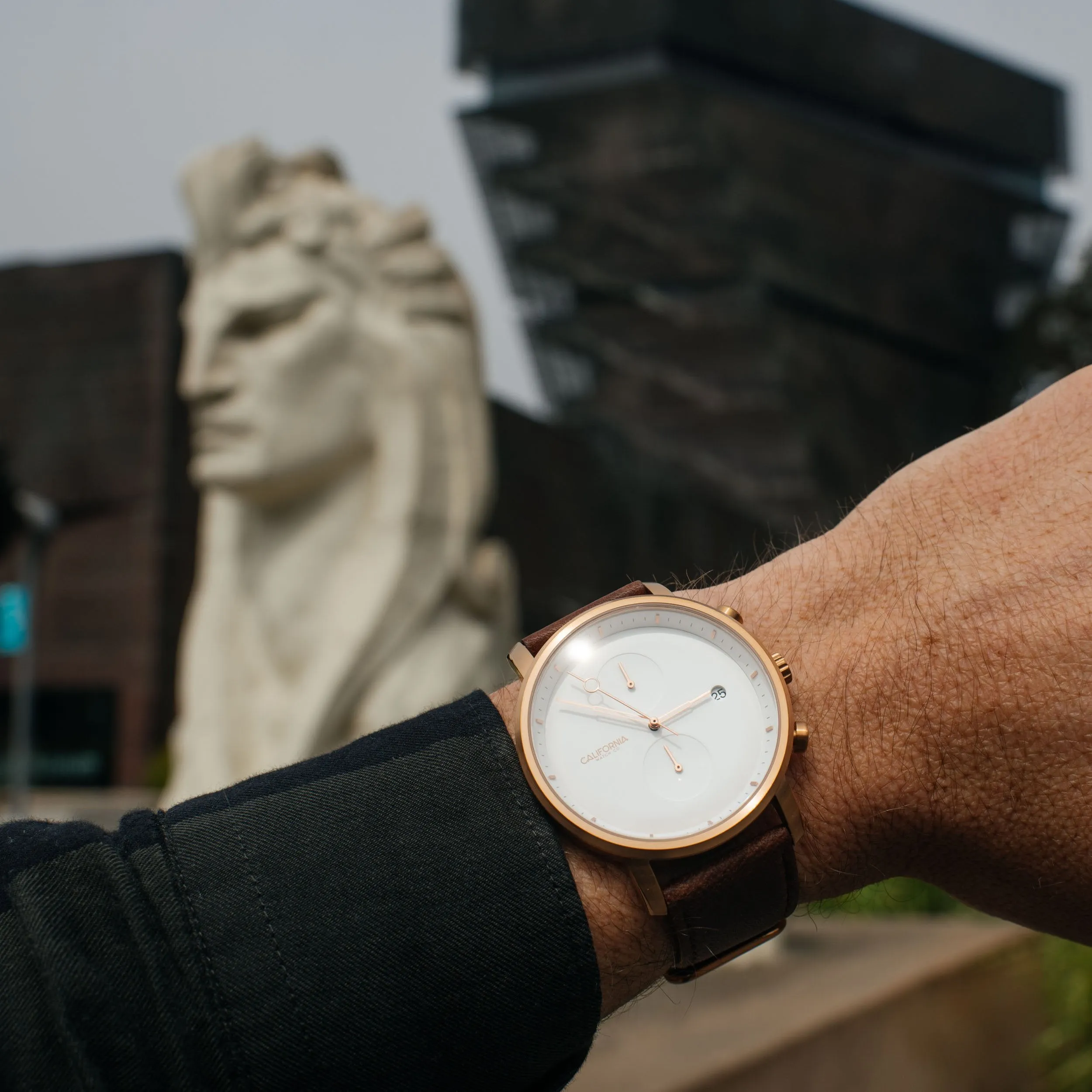 Golden Gate Chrono Leather Rose Gold White