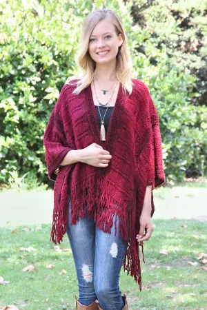 GS601 - THICK SHAWL WITH LARGE TASSEL KIMONO