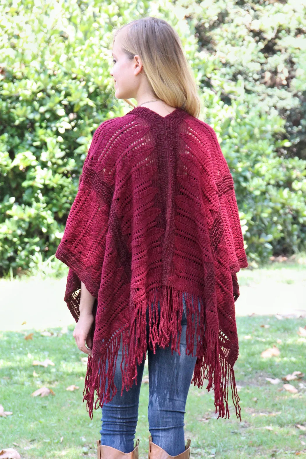 GS601 - THICK SHAWL WITH LARGE TASSEL KIMONO