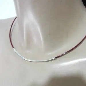 Hadar Designers Israel Modern Minimalist Sterling Silver Choker Necklce () SALE