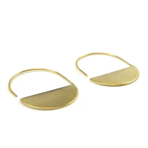 Half Moon Earrings | Brass
