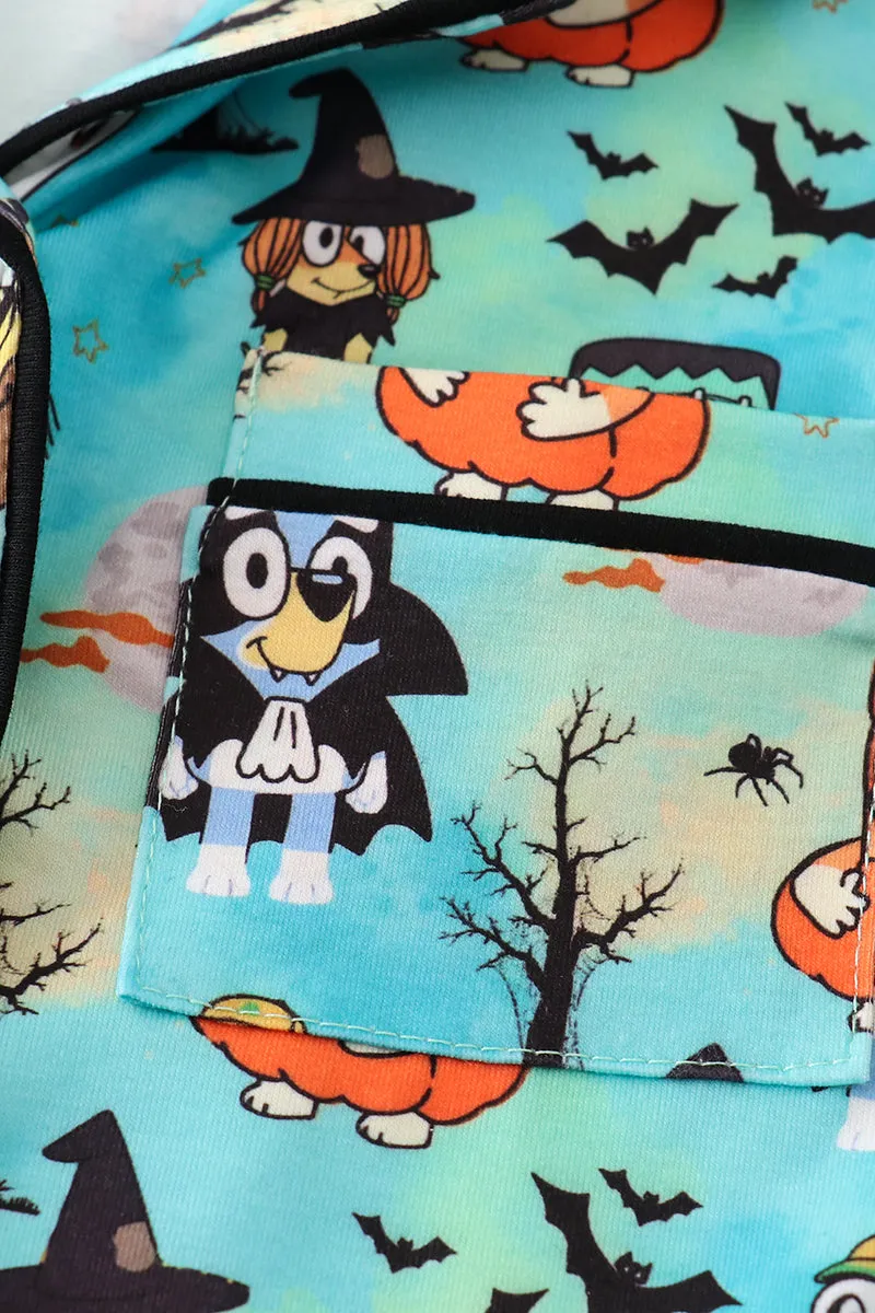 Halloween Character Print Girl Pajamas Set