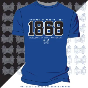 Hampton U | EST. 1868 Royal Blue Unisex Tees (**)
