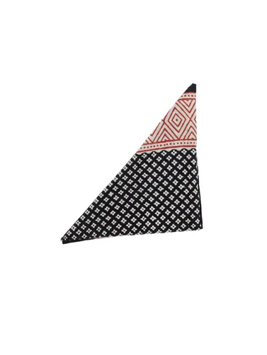 Handmade Block Print Cotton Bandana Black Floral