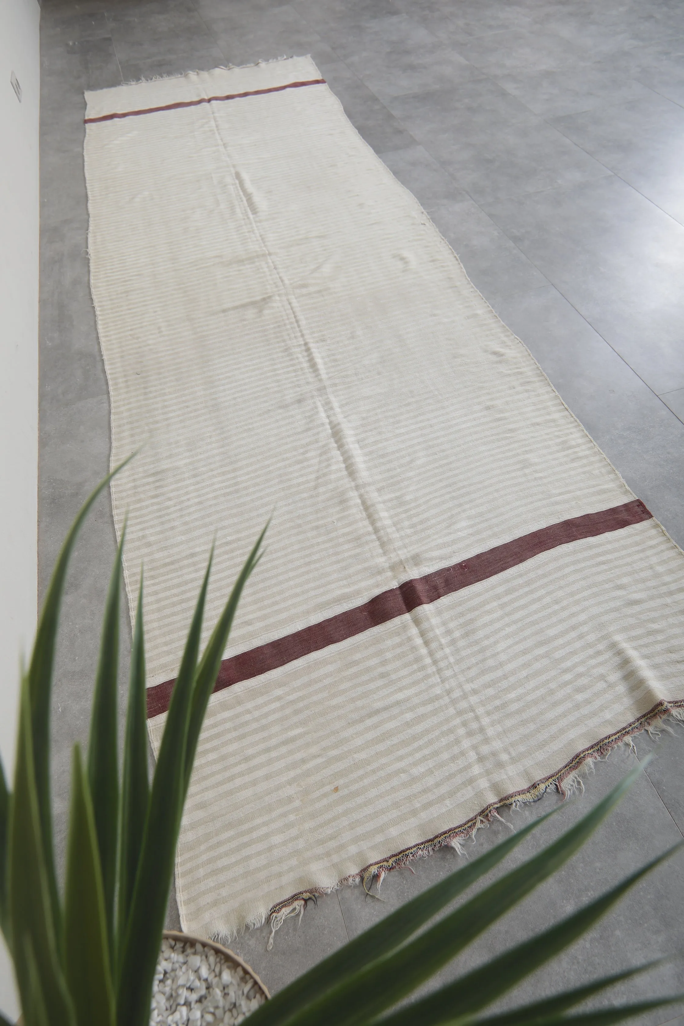 Handwoven Moroccan Kilim Runner - 4.1 FT X 13.3 FT