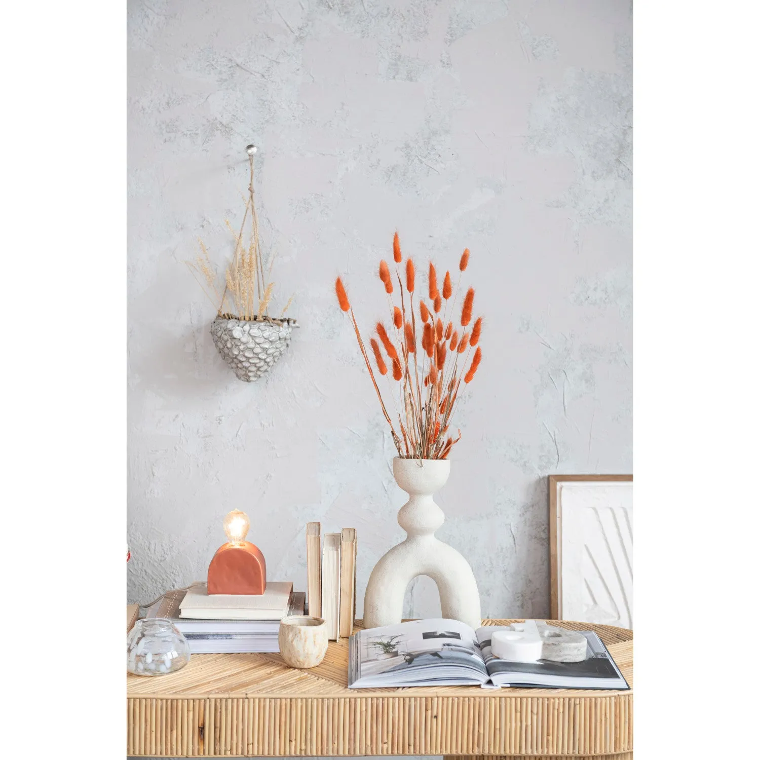 Hanging Stoneware Planter w/ Rope Hanger