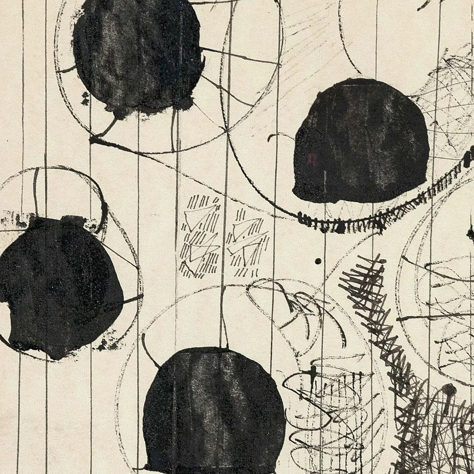 HAROLD TOWN "DINING ROOM DRAWINGS" TRIPTYCH, 1961