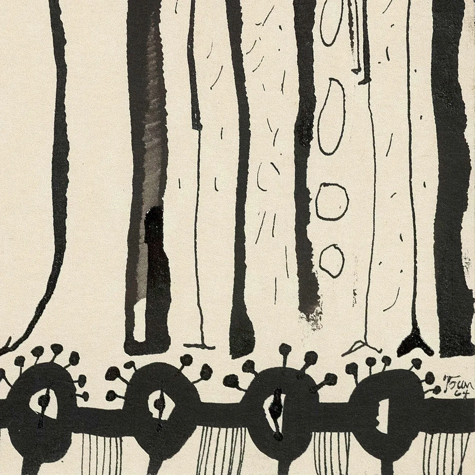 HAROLD TOWN "DINING ROOM DRAWINGS" TRIPTYCH, 1961