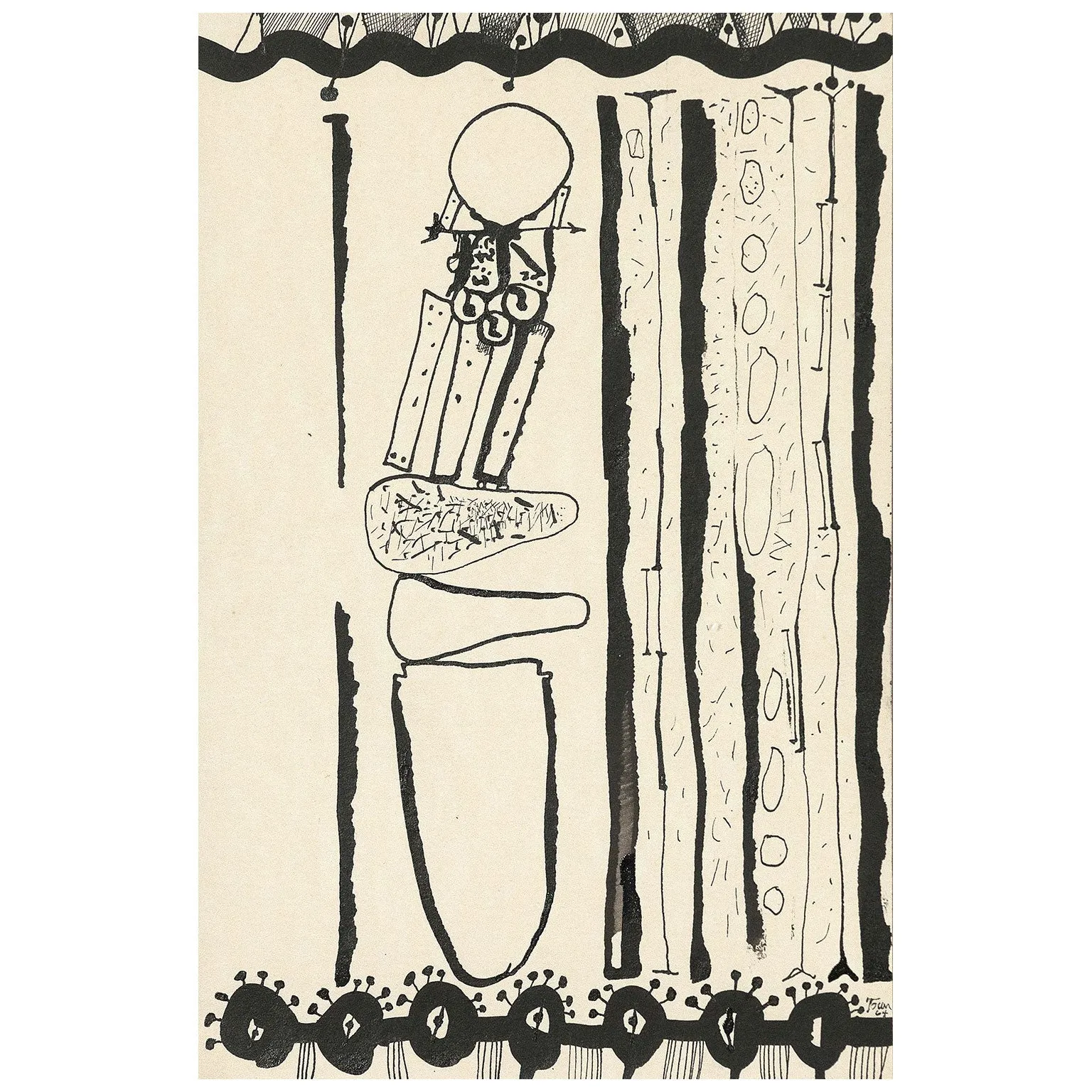 HAROLD TOWN "DINING ROOM DRAWINGS" TRIPTYCH, 1961