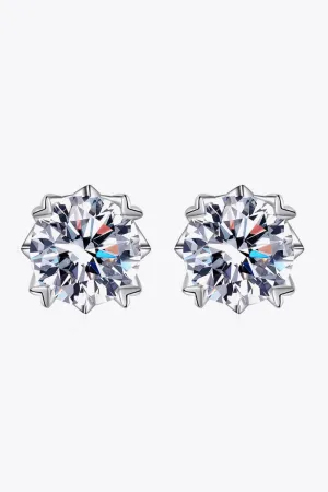 Hazel Blues® | 925 Sterling Silver 4 Carat Moissanite Stud Earrings