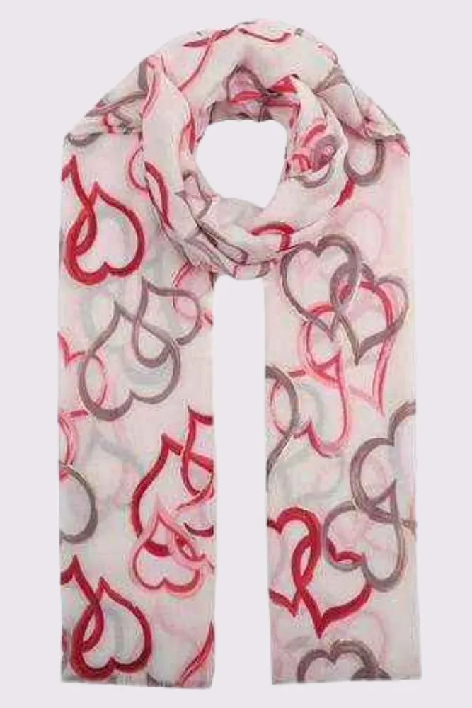 Heart Print Scarves
