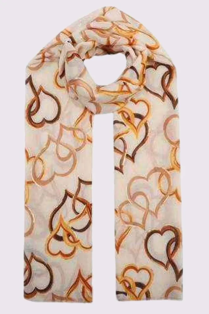 Heart Print Scarves
