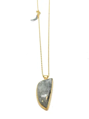 Heather Benjamin Grey Tigers Eye Necklace