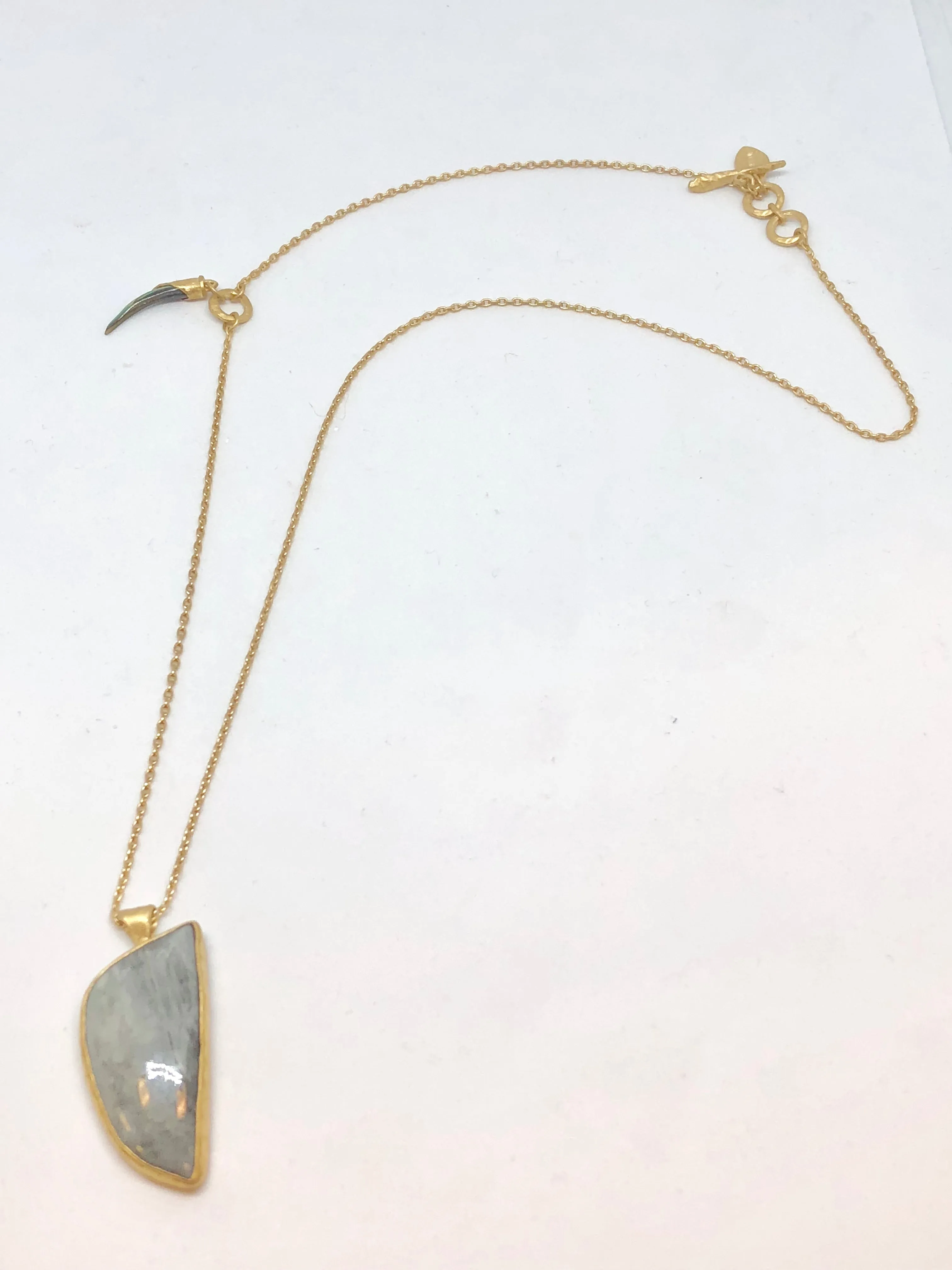 Heather Benjamin Grey Tigers Eye Necklace