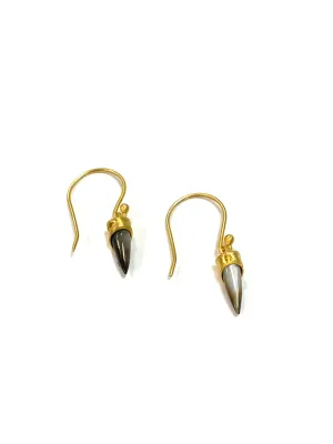 Heather Benjamin Mini Black Lip Straight Shard Earring