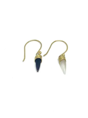 Heather Benjamin Mini White and Gray Shard Drop Earring