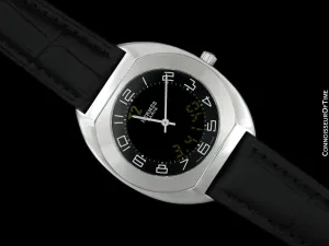 Hermès Espace Mens Full Size Multi-Function Digital Electronic Watch - Stainless Steel