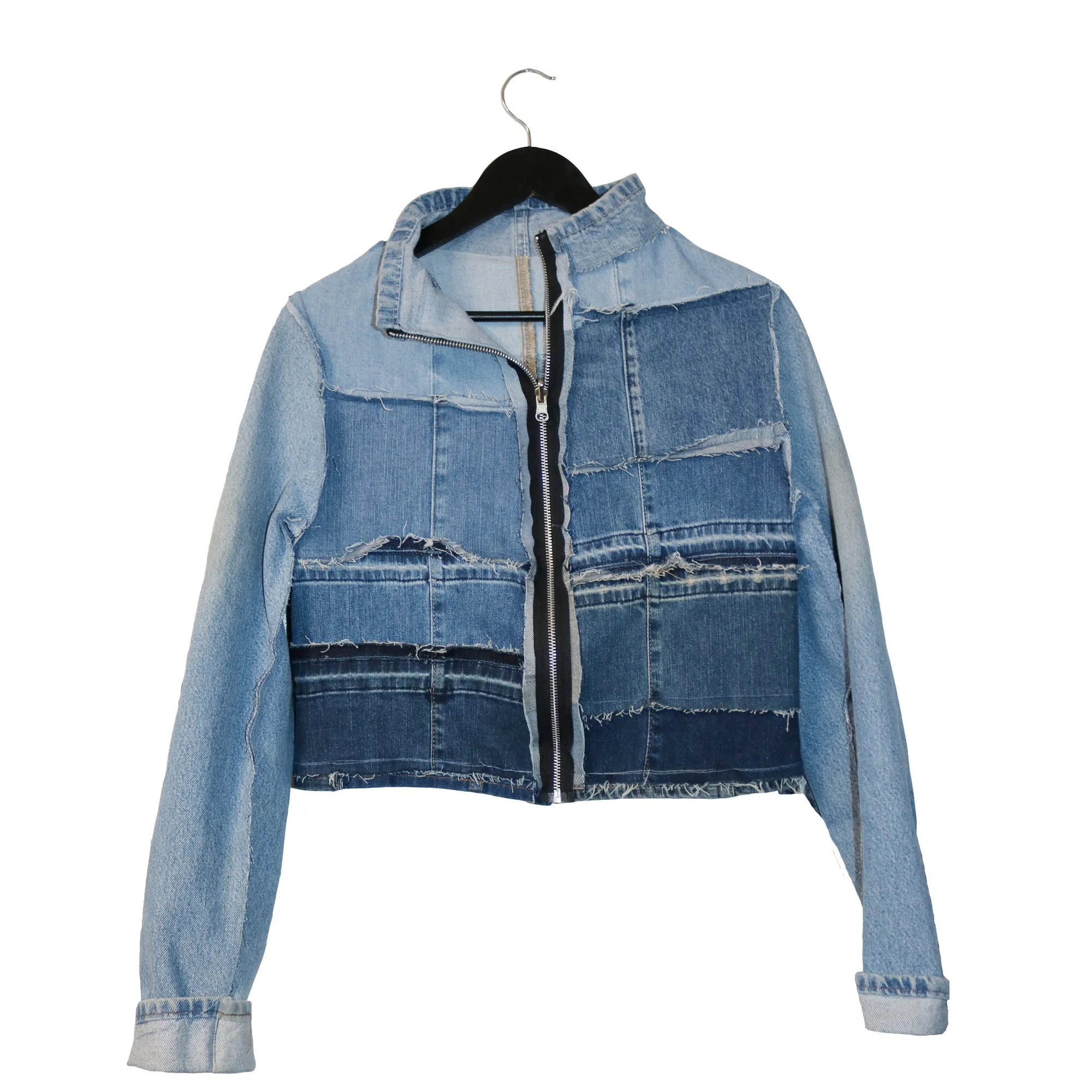 Hippies is Punks- Upcycled Denim Jacket with Fringe