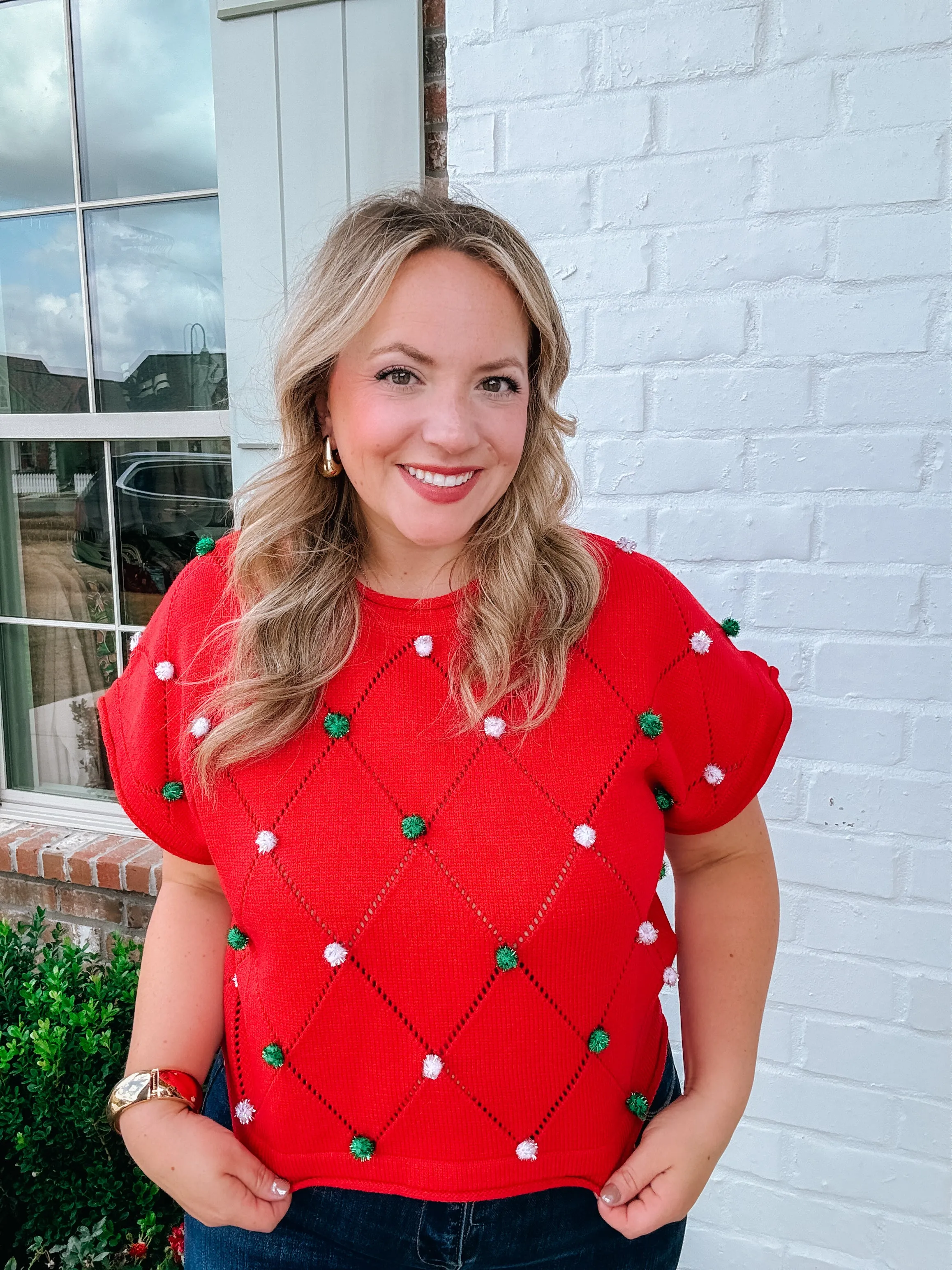 Holiday Pom Pom Sweater