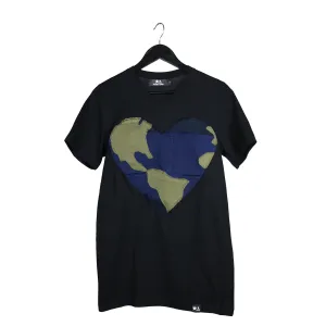 Homesick At Space Camp - Upcycled t-shirt with Earth heart