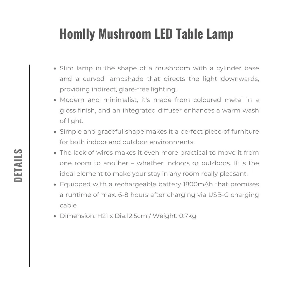 Homlly Mushroom LED Table Lamp