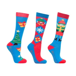 Hy Equestrian Jolly Elves Mizs Socks (Pack Of 3)