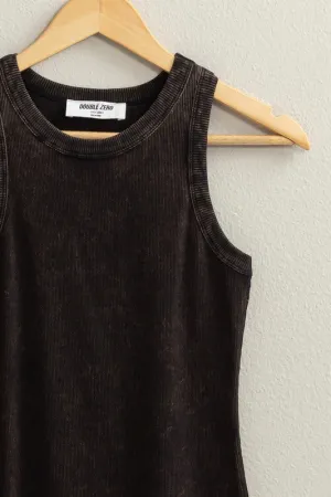 HYFVE Acid Washed Ribbed Mini Dress