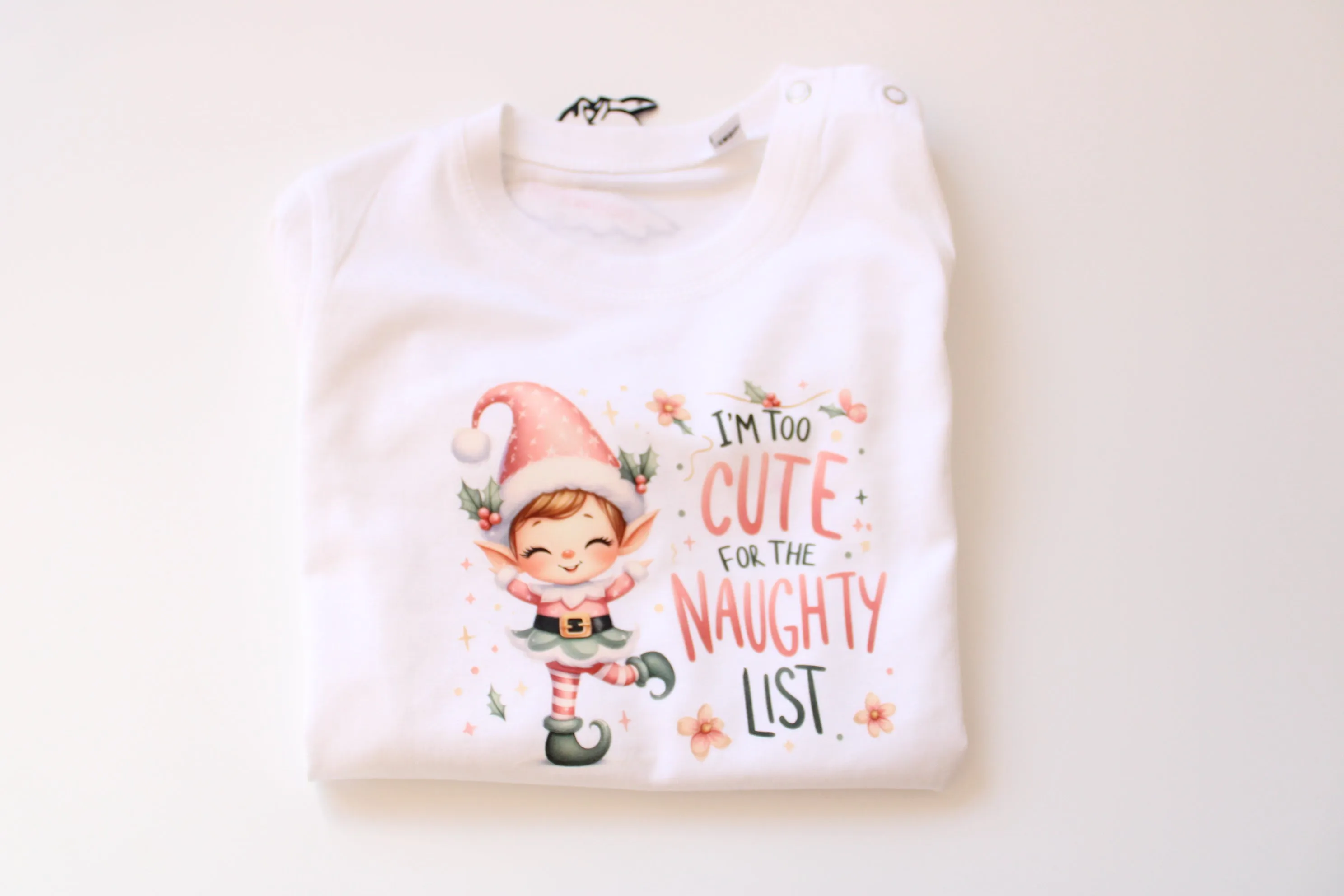 I am too cute for the naughty list Christmas long sleeve top