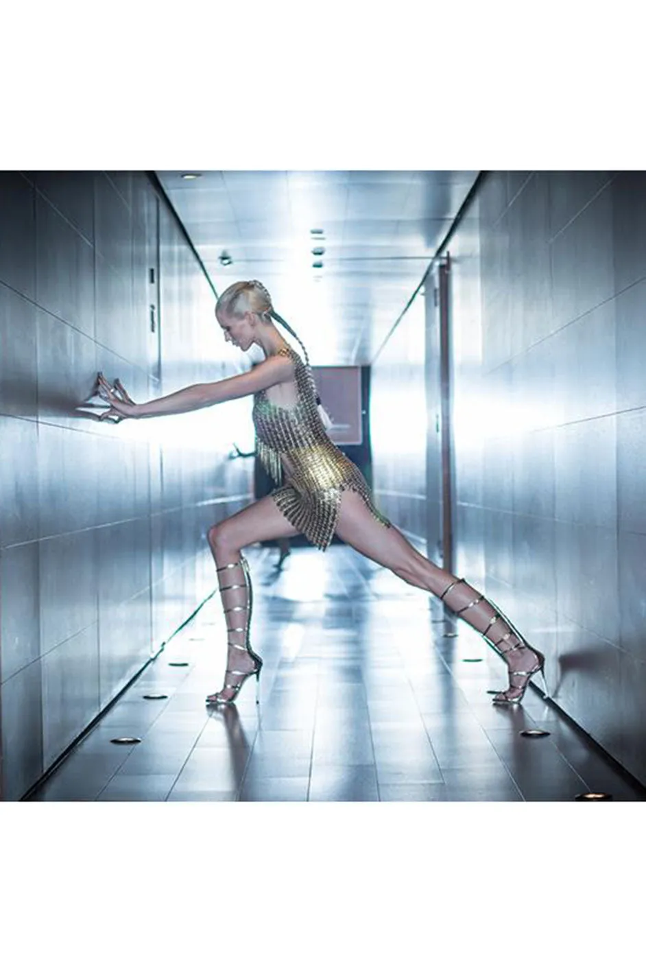 Iconic 1968 Paco Rabanne Chain Mail Dress in Silver & Gold Metal