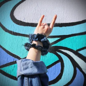 In Circles - Upcycled, Denim Scrunchie