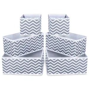 iSPECLE Foldable Storage Bins, Cube Storage Bin Cloth Closet Underwear Organizer Drawer Divider for Underwear, Bras, Socks, Ties, Scarves, Skin Care Products, Set of 6 - Beige