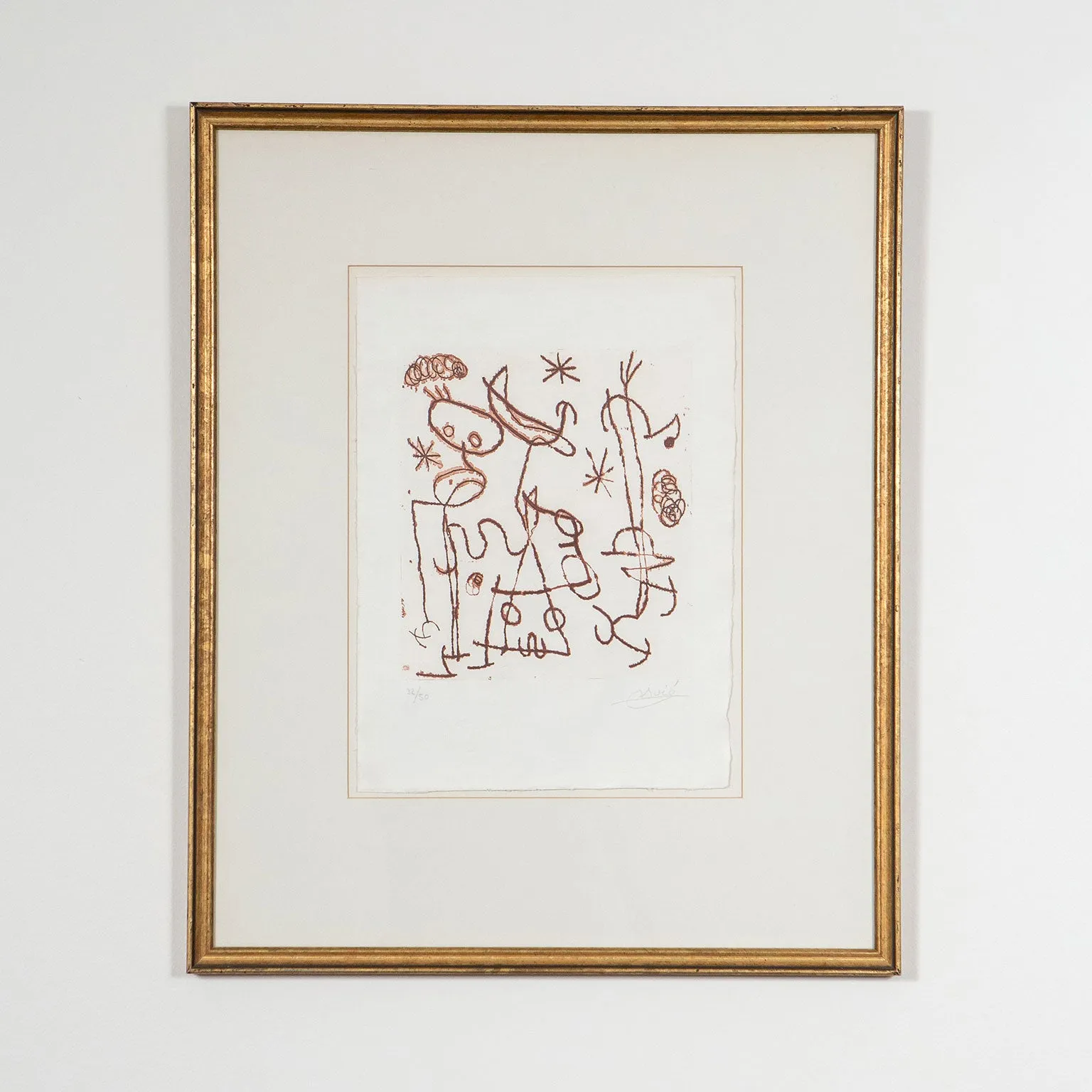JOAN MIRO "PAROLES PEINTES III" ETCHING, 1967
