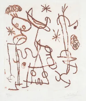 JOAN MIRO "PAROLES PEINTES III" ETCHING, 1967