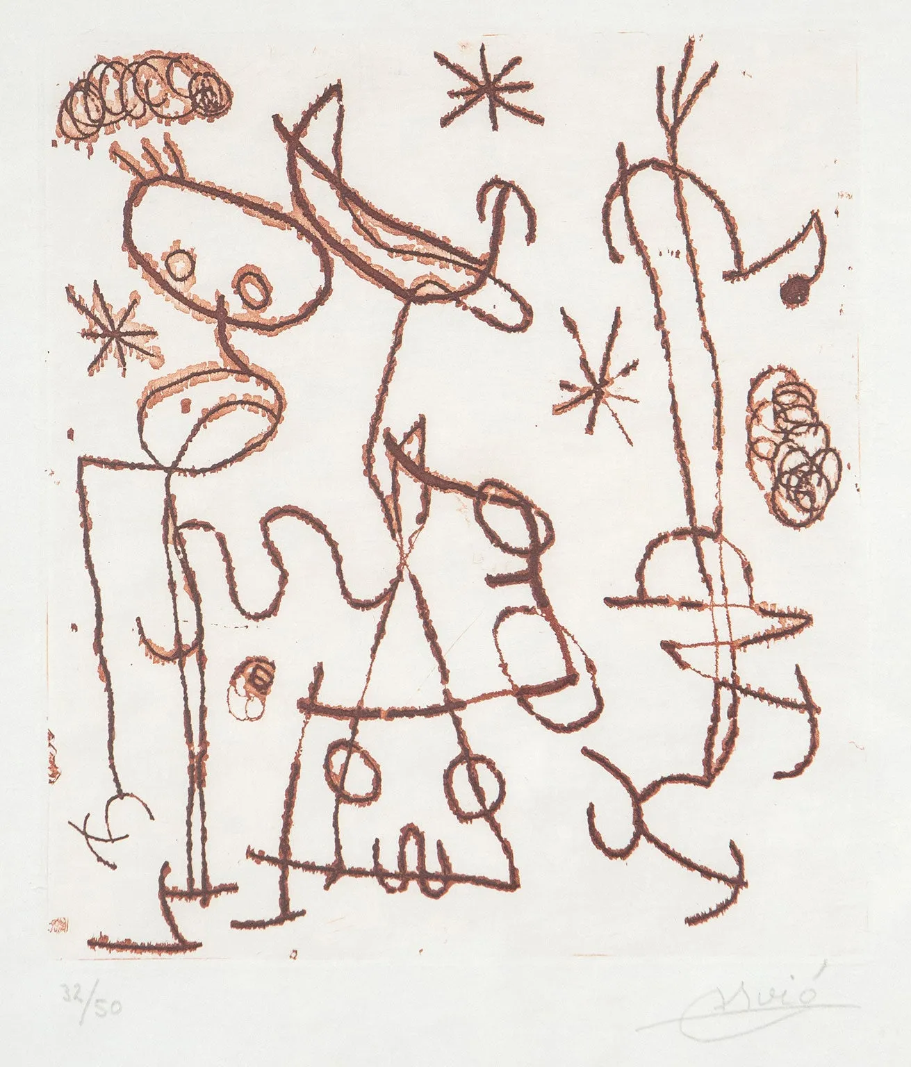 JOAN MIRO "PAROLES PEINTES III" ETCHING, 1967