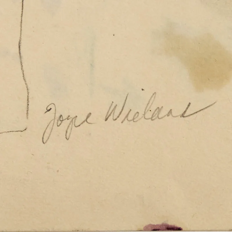 JOYCE WIELAND "SELF FLAGELLATION" PENCIL ON PAPER, c. 1985