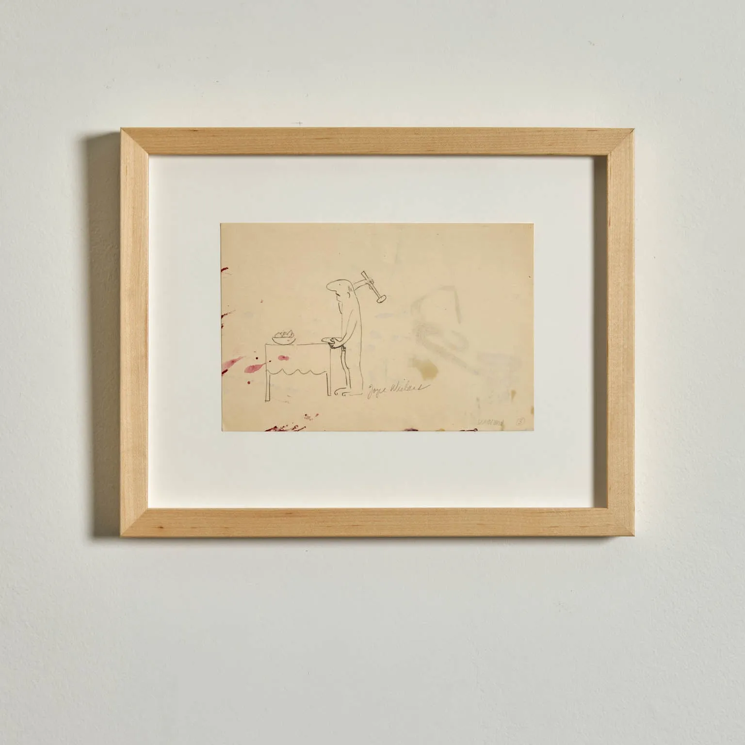 JOYCE WIELAND "SELF FLAGELLATION" PENCIL ON PAPER, c. 1985